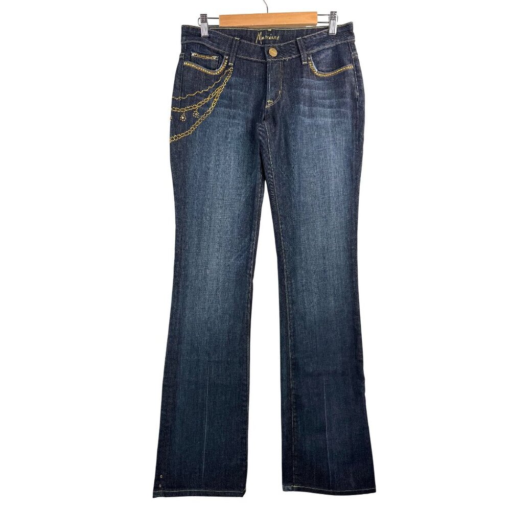 Marciano Studded rhinestones low rise‎ flare jeans Y2K 90s sz 28